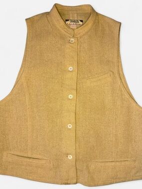 Vintage 90s Japanese linen vest sleeveless top Sm/M